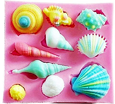Lovelegis Moule en Silicone Coquillages escargots Spirales mer coquilles Cuisine Usage Alimentaire décorations douceurs fondants gâteaux idée Cadeau Noël Anniversaire créatif