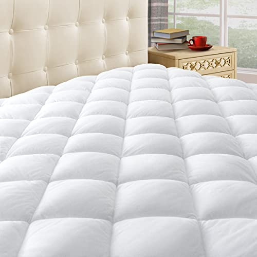 Taupiri Queen Quilted Mattress Pad Cover with Deep Pocket (8-21), Cooling Soft Pillowtop Mattress Cover, Hypoallergenic Down Alternative Mattress Topper