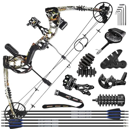 ZSHJGJR Compound Bogen Set Bogenset für Bogenschießen Compoundbogen Erwachsene 30-70 lbs 320fps Sportbogen Jagd Bogen Pfeil und Bogen Set mit Zubehör Compoundbogen für Rechtshand
