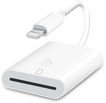 Antfire SD Card Reader for Iphone Ipad, Memory Card Readers Lightning Connector for Micro SD Card Reader Camera Reader Adapter Compatible with iPhone 14/13/12/11/X/XR/8/7/iPad, Drive-Plug&Play