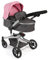 Puppenwagen Yolo, 2in1 Kombipuppenwagen für Kinder von 4 bis 8 Jahren, Melange Anthrazit-rosa