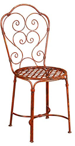 Biscottini Eisenstuhl 97x50 cm | Gartenstühle Metall | Metallstuhl | Gartenstuhl Eisen antik | Garten und Balkon stühle | Gartenstuhl Metall
