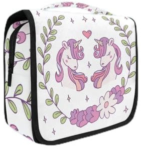 Valentine Licorne Trousse De Toilette Sac Pliable Suspendu Cosmétique Sac Rangement Maquillage sacs pour Voyage Femmes Filles