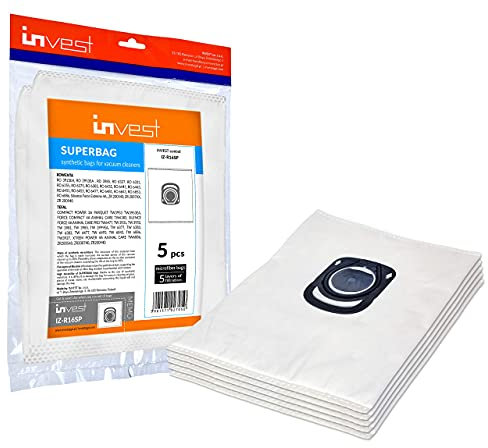 Invest Lot de 5 sacs d'aspirateur pour ZR200520 ZR200720 Hygiene+, compatibles avec Silence Force, X-Trem Power, RO 6300