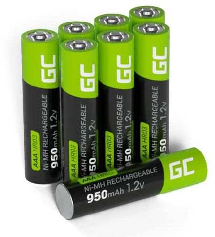 GREEN CELL Akku 950 mAh 1.2V [8 Stück] Batterien AAA Micro NI-MH Akkubatterien sofort einsatzbereit, Starke Leistung, geringe Selbstentladung, wiederaufladbare Akku Batterie, ohne Memory-Effekt