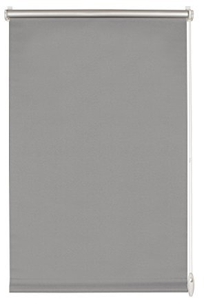 GARDINIA EASYFIX Rollo mit Thermo-Rückseite zum Klemmen oder Kleben, Verdunklungsrollo ohne Bohren, Hitzeschutz, Energiesparend, Grau, 65 x 150 cm (BxH)