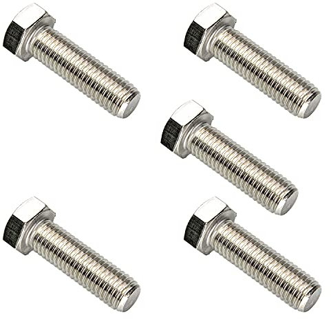 Heyiarbeit M12 Sechskantschraube, Schraube, M12-1,75 x 40 mm, UNC Sechskantschraube, 304 Edelstahl, Vollgewinde, Sechskantgewinde, 5 Stück