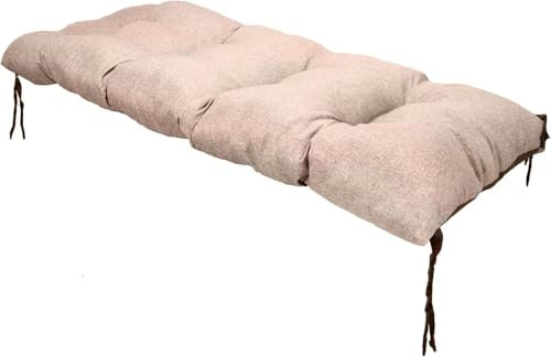 Grand Filippo Sitzkissen Bank 140 x 55 cm Beige - Wasserdicht Sitzkissen Garten Beständig Gegen Schimmel und Feuchtigkeit - Handgefertigt Sitzauflagen für Bänke mit Befestigungsschnüre
