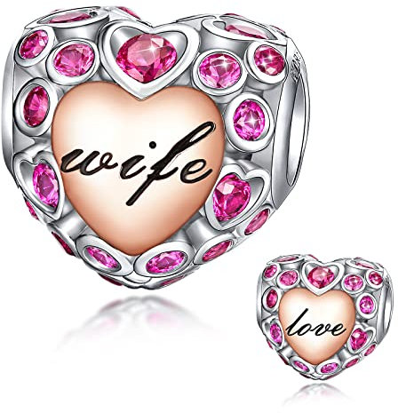 FOREVER QUEEN Liebe Frau Charme Bead 925 Sterling Silber Herz Frau Charme kompatibel mit Armbändern