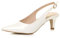 AJVANI Womens Ladies Low Heel 50s Slingback Buckle Pointed Open Back Shoes Size 6 39 White Patent