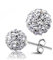 Bellitia Jewelry Pendientes de Botón de Cristal en Forma de Bola de Plata de Ley 925 Aretes Shamballa de Cristal Diamantes CZ para Mujer, 6MM 8MM 10MM