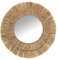 DRW Runder Wandspiegel aus Bast in Natur, 57 x 57 x 2 cm