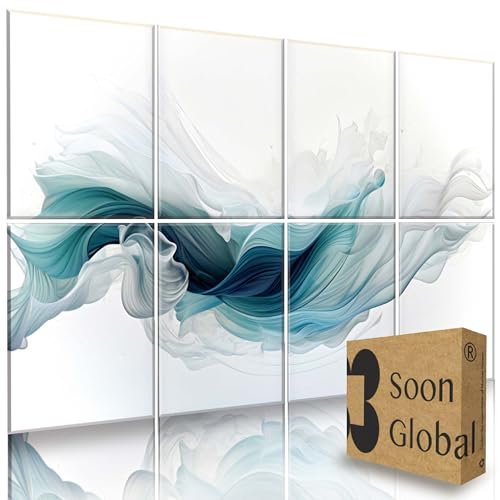 Soon Global 8-Pack Acoustical Wall Panels,48 X 32 Inches Sound Absorbing Panels, Decorative Acoustical Wall Panels, Acoustic Treatment for Recording Studio, Ethereal Illumination