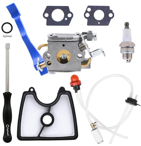 SYSKANT C1Q-W37 Vergaser für Husqvarna 125B 125BX 125BVX Hand-Laubbläser Jonsered B2126 BV2126 mit 545112101 Filter + 545109601 Abdeckung – Airbox Ersatz 545081811 590460102 590460102 81798 001