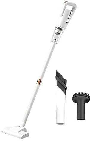 awakentti Aspirateur sans fil, 120 W, aspirateur balai léger et ultra silencieux pour plancher en bois dur, moquette, animal domestique, voiture (blanc)