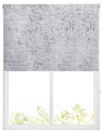 Z&A Crushed Velvet Blackout Roller Blinds | Thermal Blind For Home, Bedroom, Window & Office | Child Safety Soft Touch Fabric | Trimmable Easy Fit | DROP 160cm (63'') Silver (WIDTH 120cm (47.24))