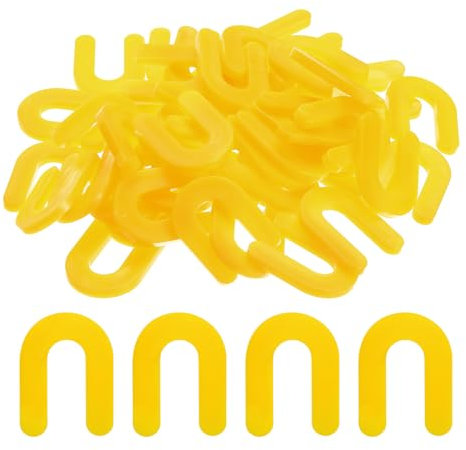 sourcing map 300Pcs Horseshoe Shim Tile Spacers 5mm 3/16 Inch U Shape Plastic Wall Floor Tile Spacers for Tile Leveling, Yellow