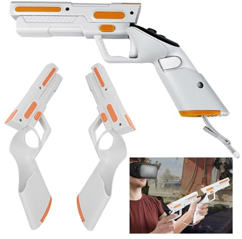 Starnearby Pistola da Gioco VR per Impugnature Controller Quest 3, Accessori per Quest 3, Maniglia Antiscivolo Custodia con Supporto Impugnatura a Pistola Compatibile avec Meta/Oculus Quest 3