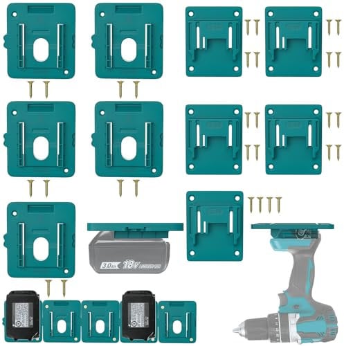 TAIRDA Battery Holder Tool Holder, 5 Packs Battery Holder for Makita 18v Battery, 5 Packs Tool Holder for Makita 18v Tools
