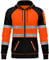 Mens Hi Viz Vis Reflective 3 Zips Pockets Zipper Patched Fleece Sweatshirt Work Hoodie Top Jacket