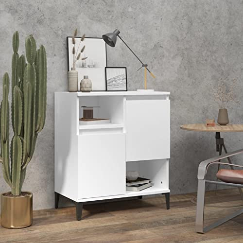 QJBSAVVA Sideboard, Beistelltisch mit Schublade Wandregal mit Türen Barschrank Kommode mit Schubladen Geeignet für Schlafzimmer Küche Flur Wohnzimmer Weiß 60x35x70 cm Holzwerkstoff
