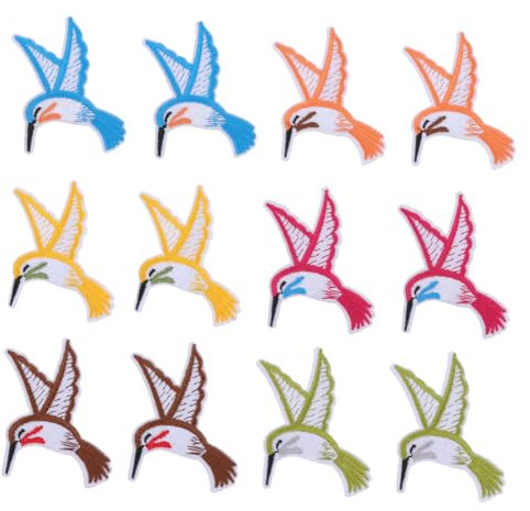 NUOBESTY 4 Sätze Kolibri-stoff-patch Blumenverzierungen Weihnachtsfeier Kostüm Bevorzugt Geschenk Weihnachten Patch Zum Aufnähen Blumenzubehör Hemdjacke Abzeichen Kleidung