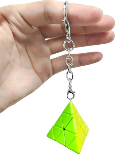 Vdealen Mini Zauberwürfel Schlüsselanhänger Speed Cube Key Ring Zauberwürfel Original 30mm Schlüsselanhänger Magic Würfel für Kindergeparty Spielzeug Geschenke für Kinder Teenager Erwachsene(Pyramide)