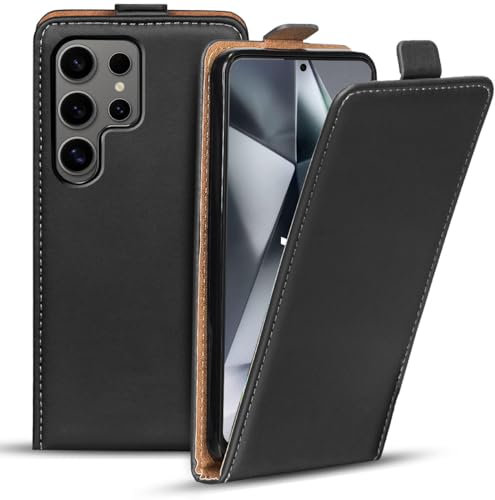 Verco Flip Cover für Samsung Galaxy S24 Ultra Case, Flipstyle Schutzhülle für Samsung S24 Ultra Hülle Tasche vertikal klappbare Handyhülle, Schwarz