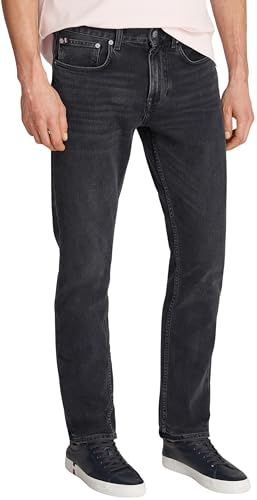 Tommy Hilfiger Vaqueros Hombre Denton Straight Leg Fit, Gris (Clark Black), 36W/35L