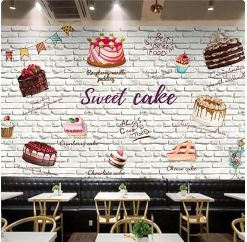 XDOUBAO Papier peint 3D en brique blanche - Papier peint mural pour décoration de boulangerie, 3D, 400 x 280 cm