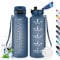 HoneyHolly Borraccia, 1500ML Sportiva Prova di Perdite, Borraccia Motivazionale, Sportiva Tempo, Borraccia Sportiva, con Filtro, Borracce, Bottiglia Acqua per Studio Fitness, Scuola, Ufficio