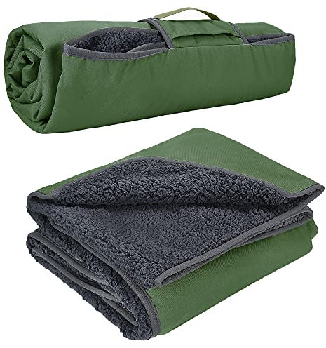 Kato Tirrinia Camping Decke wasserdicht, wasserdichte Picknickdecke Sherpa Outdoor Decke Sanddichte Warm Thermodecke Reisedecke, für Camping Strand Reise Auto Hunde, 130 x 150 cm