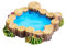 Piscina in miniatura per giardino fatato in miniatura, statuette ornamentali da giardino per laghetti, mini faro, pozzo d'acqua, ponte, micro ornamenti paesaggistici per giardino kit fai da te
