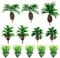 Cayway 12 PCS Model Trees Coconut Palm and Miniature Grass Model, Model Trees for Model Train Railway Architecture Diorama DIY Scenery Landscape, Cake Decoration