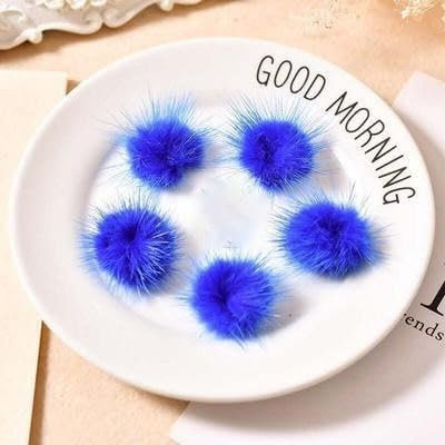 50/25 Stück 40 mm Pompom-Kugel for Aufnähen von gestrickten Schlüsselanhängern, Schals, Schuhen, Hüten, DIY-Schmuck, Bastelzubehör Pompons basteln(Color:Blue,Size:40mm 50pcs)
