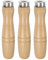 QUARKZMAN 3Pcs Mango de Archivo de Madera de 4.72 Pulgadas con Agujero Redondo de 8.5mm y Mangos Ergonómicos con Collar de Metal para Limas de Metal de 12 Pulgadas.