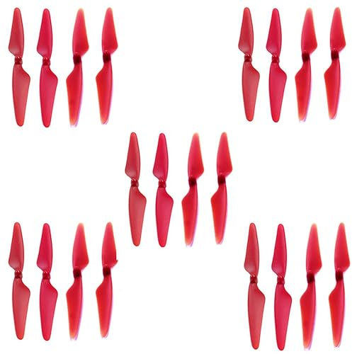 10 Stück CW + 10 Stück CCW Propellerblätter Propeller/Passend for HUBSAN H501S X4 / H501C MJX B3 RC Quadcopter Ersatzteil Drohnenflüge(Red)