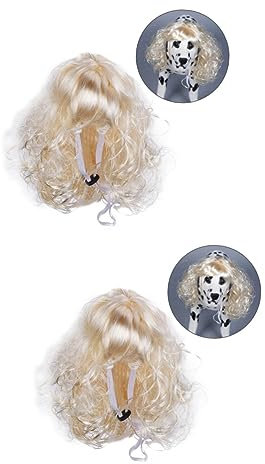 WOONEKY 2 Stücke Hund Kostüm Haustier Perücke Hund Perücke Tierhaar-Accessoires Cosplay Party