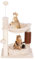 GYMAX Cat Tree, 2-Tier Cat Tower with Cat Bed, Hammock, Scratching Post, Self-massage Brush, Hanging Ball Toys, Small Kitty Activity Center for Indoor Cats