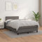 OHOOWOO Boxspringbett mit Matratze Grau 120x200 cm Kunstleder,Komfortabler Boxspringbett mit Kunstlederbezug und höhenverstellbarem Kopfteil im Farbton Grau