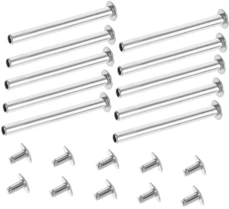 10 Juegos Eje del Ventilador Sujetador de Clavos de Abanico Plegable Remaches de Eje de Metal Piezas de Ventilador Plegable Sujetadores de Abanico Plegables Acero Inoxidable Silver Garneck