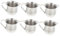 Cabilock 6 Pièces tasse à lait en acier inoxydable vapeur de lait pichet de mousse de lait crémiers cloches inox tasses à cappuccino mug cafe pots à lait tasses à mousser Silver