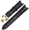 GNUFOPI Lederarmband, kompatibel mit Versace Gucci GC-Armband, 22 x 13 mm, 20 x 11 mm, gekerbtes Armband mit Edelstahl-Schmetterlings-Schnalle (schwarz-gold, 20–11 mm)