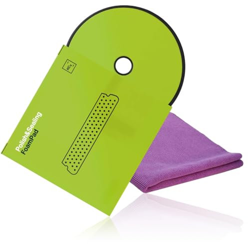 wortek Polierset Koch Chemie Polish & Sealing Foam Pad Polierpad Ø 45 x 25 mm inkl Microfaser Micro Cut Poliertuch Auto Polierpad Polierschaum Set für Exzenter Poliermaschine
