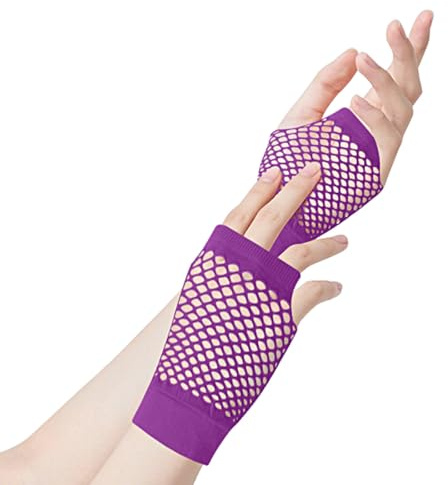 ztowoto 2 Paare Netzhandschuhe Fingerlos, Modisch Fischnetz Handschuhe, Dehnbares Mesh Fingerlose Netzhandschuhe FüR 80er Jahre Party Cosplay KostüMzubehöR