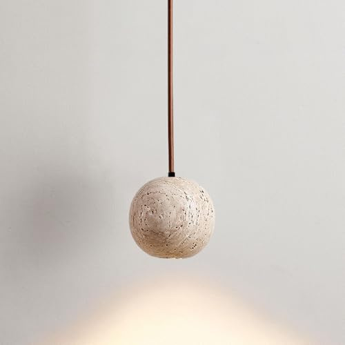 Jadssox Globus Pendelleuchte Naturstein Hängelampe LED Decke hängende Leuchte, Nordic Stone Ball Pendelleuchten für Schlafzimmer Küche Insel Wohnzimmer Café Bar