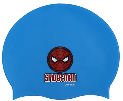 Spider-Man Cuffia da nuoto MARVEL in silicone per bambini 3+ | ESTENSIBILE, misura universale per la piscina Per Bambine e Bambini (Blu Spiderman)