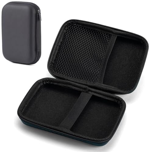 COYUN Funda Disco Duro Externo, cable de viaje y pequeños equipos electrónicos, bolsa de almacenamiento resistente al agua con material EVA,Negro