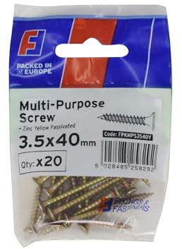 Forgefix Multi-Purpose Pozi Screw CSK ST ZYP 3.5 x 40mm ForgePack 20. They are suitable for numerous ironmongery, joinery, electrical and plumbing applications.