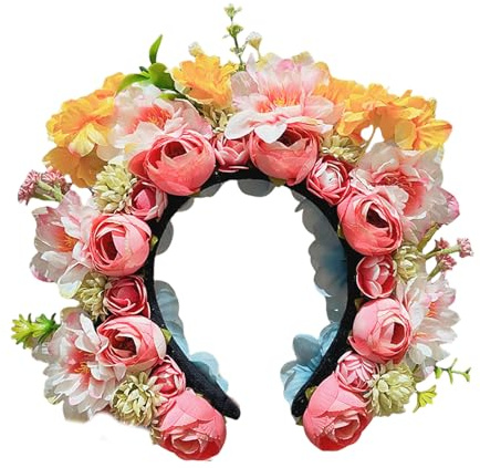 Buntes Seidenblumen Kronen Zubehör Exquisites Handgefertigtes Blumen Haar Accessoire Stoff Blumen Stirnband Für Den Täglichen Gebrauch Fotozubehör